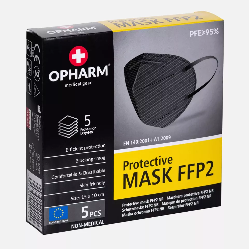 Opharm PFFPOPB05, Face Mask FFP2 Black, image 1, gallery thumbnail