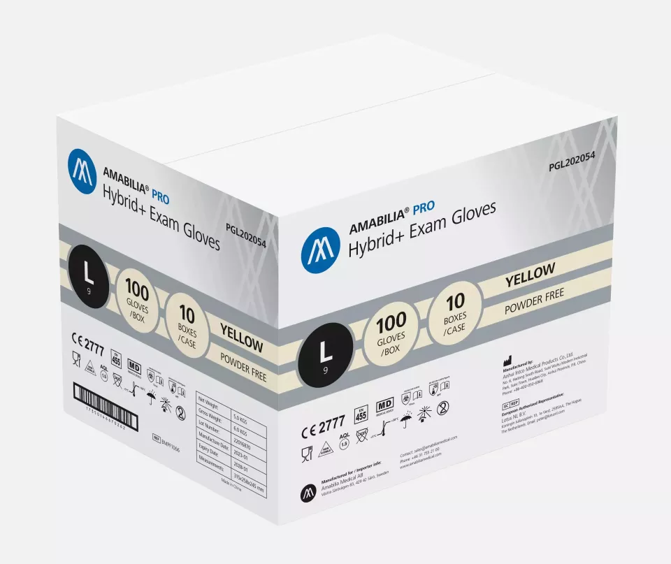 Amabilia PGL20205, Pro Hybrid+ Exam Glove Yellow, image 2, gallery thumbnail