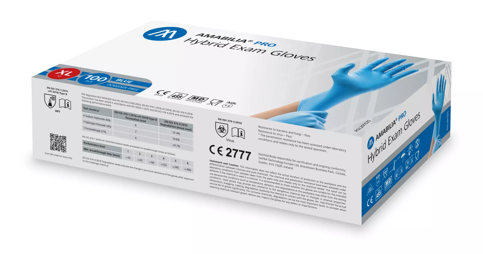 Amabilia Pro PGL20102, Hybrid Exam Glove Blue, image 1