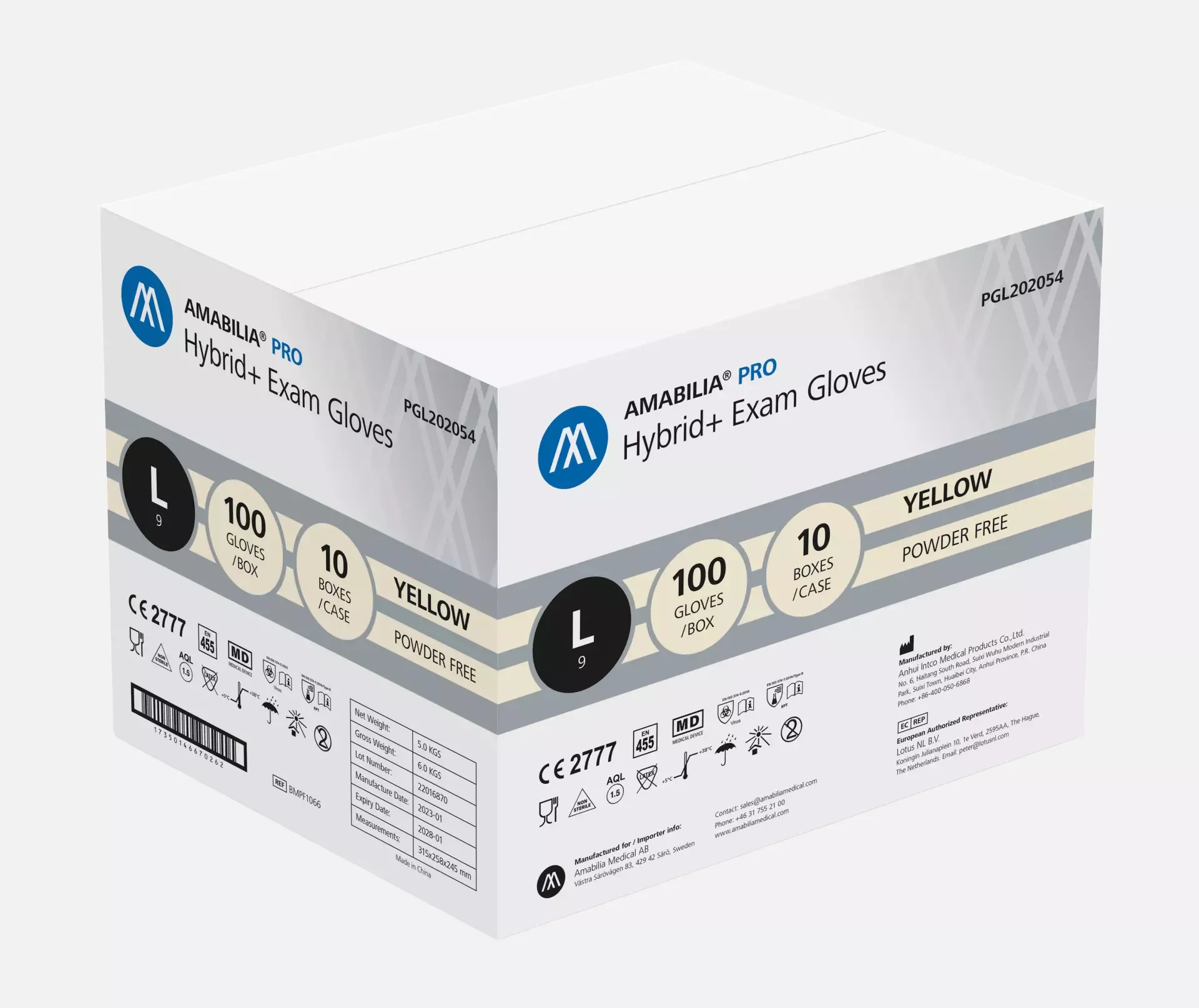 Amabilia PGL20205, Pro Hybrid+ Exam Glove Yellow, image 2