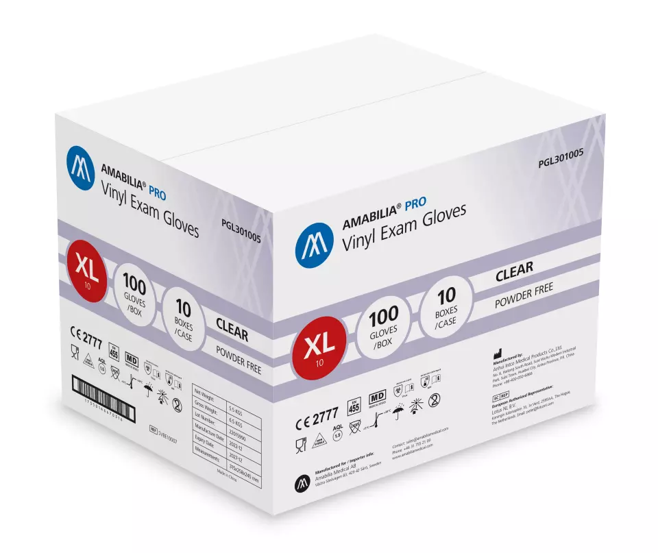 Amabilia Pro PGL30100, Vinyl Exam Glove Clear, image 2, gallery thumbnail