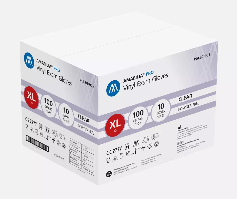 Amabilia PGL30100, Pro Vinyl Exam Glove Clear, image 2, gallery thumbnail