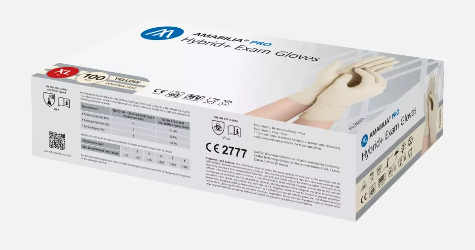 Amabilia PGL20205, Pro Hybrid+ Exam Glove Yellow, image 1, gallery thumbnail
