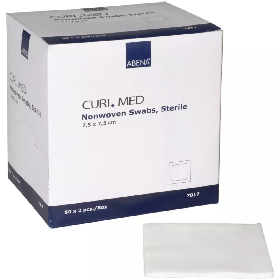 Abena 7017, Nonwoven Swab 7.5x7.5cm 2/Pack Sterile 4-Layer, image 1, gallery thumbnail