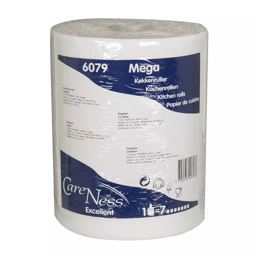 Abena 6079, CARE-NESS Excellent Mega Paper Towel 2-Ply 100m White, image 1