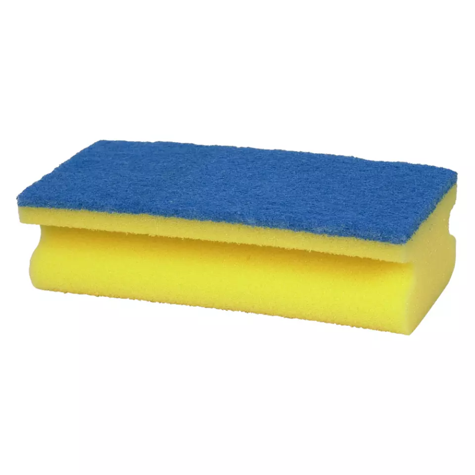 Abena 4973, Coarse Scouring Sponge 7x15cm With Finger Grip Blue, image 1, gallery thumbnail