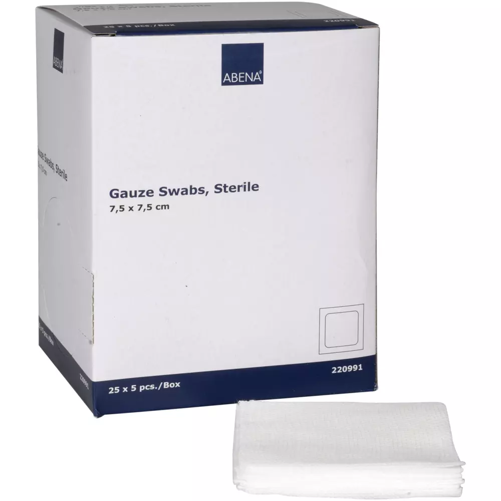 Abena 220991, Gauze Swab 7.5x7.5cm 5/Pack 8-Ply Sterile, image 1