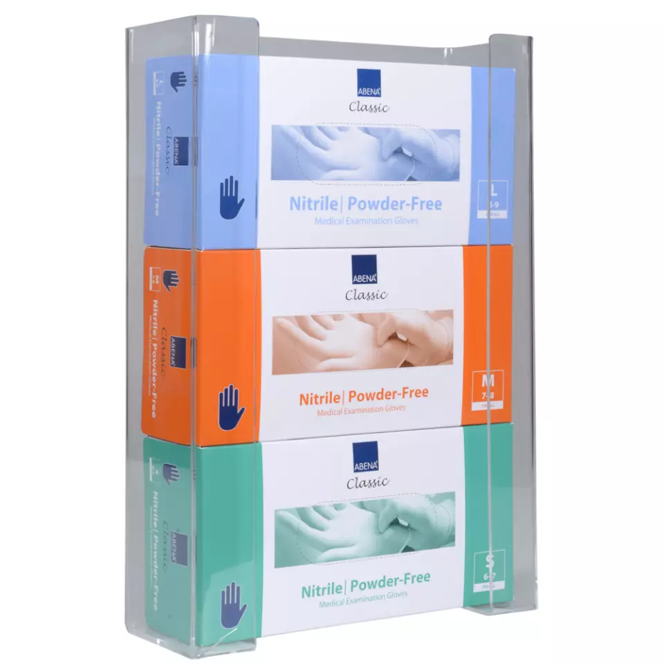 Abena 1000005147, Glove Dispenser For 3 Boxes Transparent Acrylic, image 1, gallery thumbnail