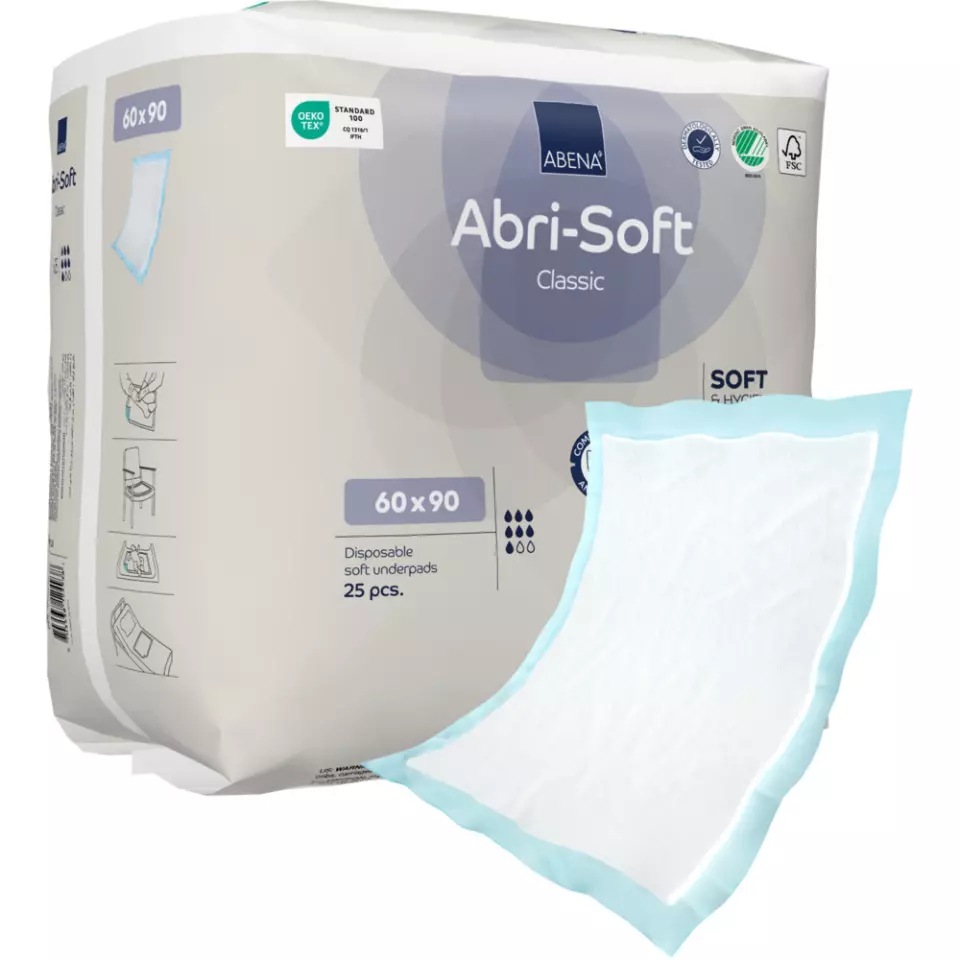 Abena 4123, ABRI-SOFT Classic Disposable Bed Protector 60x90 Blue, image 1, gallery thumbnail