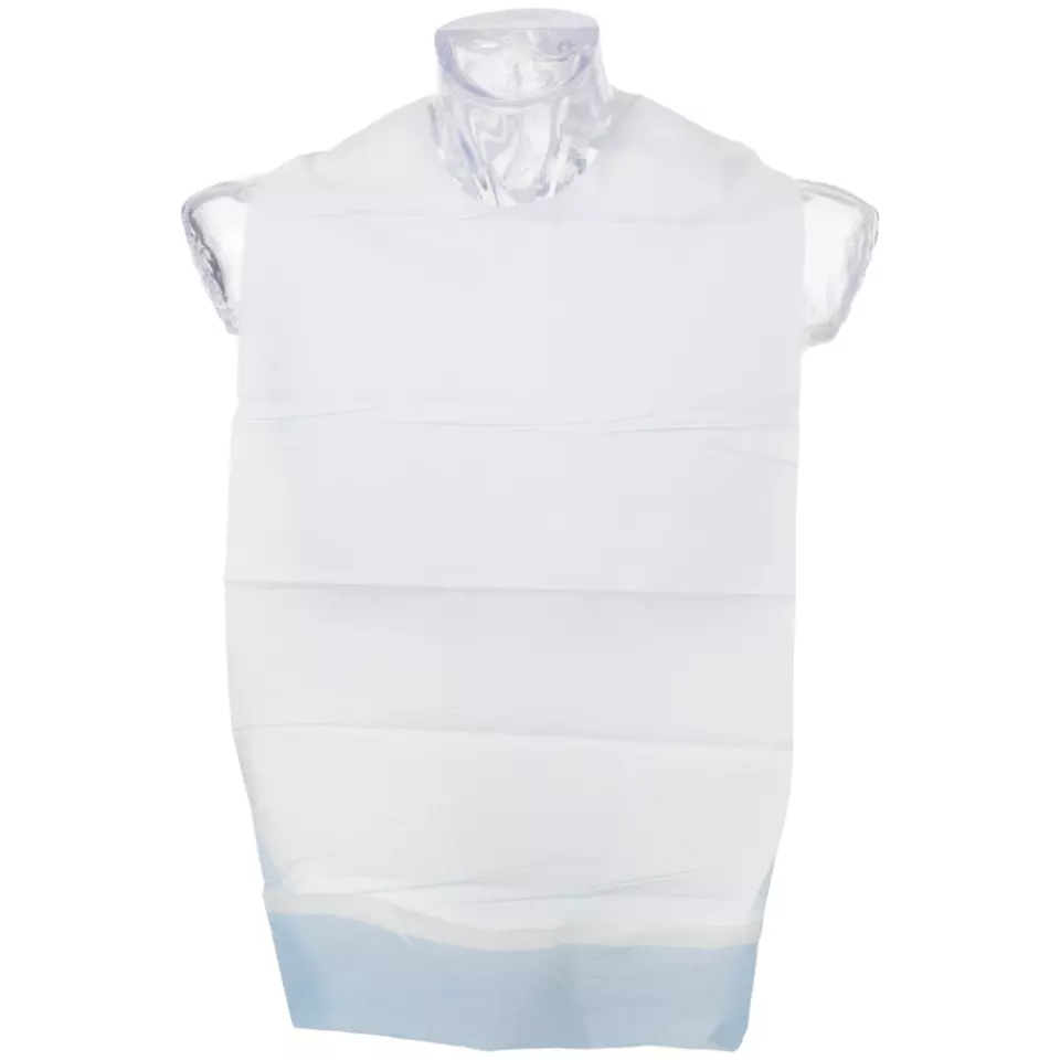 Abena 500024, Disposable Bib With Tape 37x70cm With Catch Pocket Blue, image 1, gallery thumbnail
