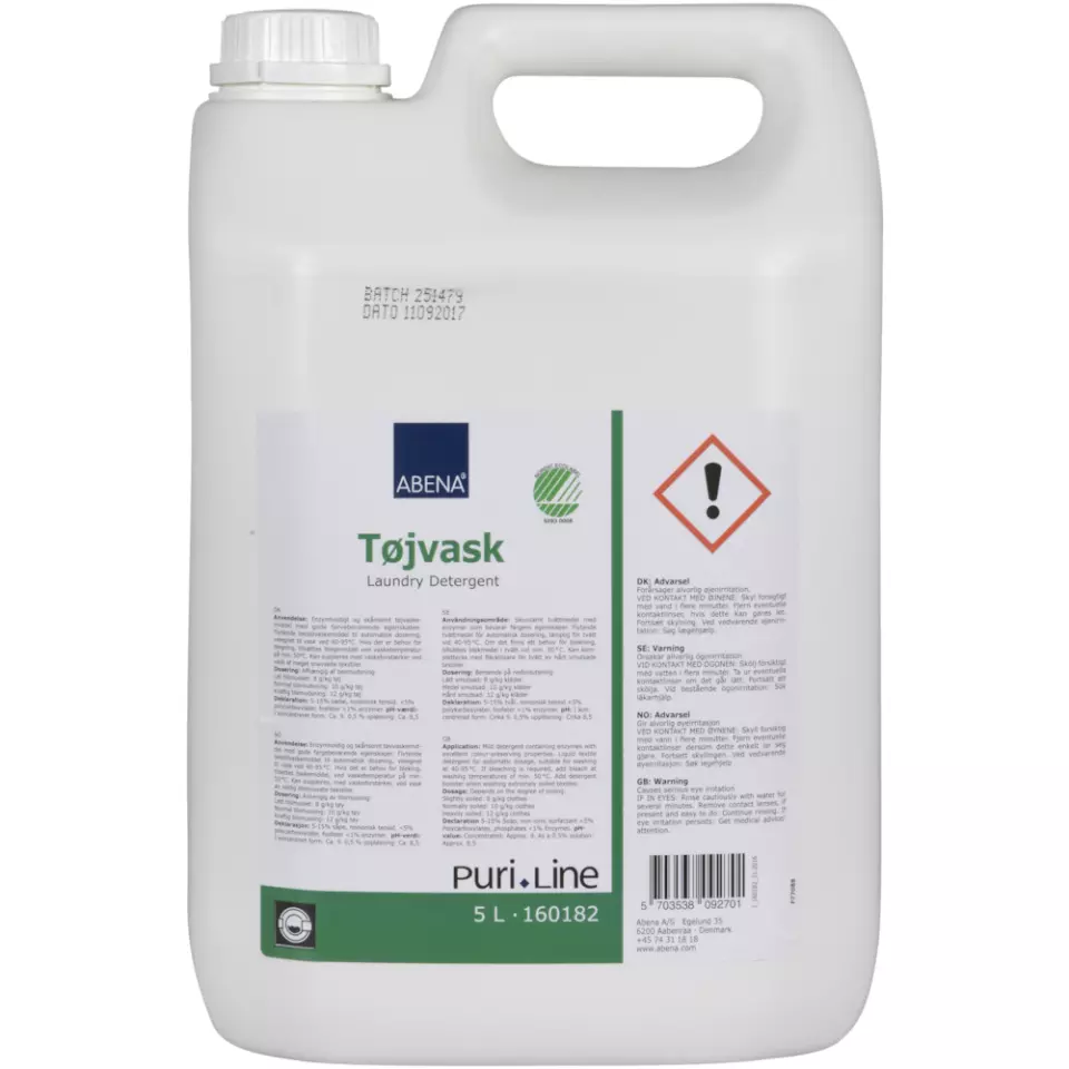 Abena 160182, PURI-LINE Liquid Laundry Detergent 5L Unscented, image 1, gallery thumbnail
