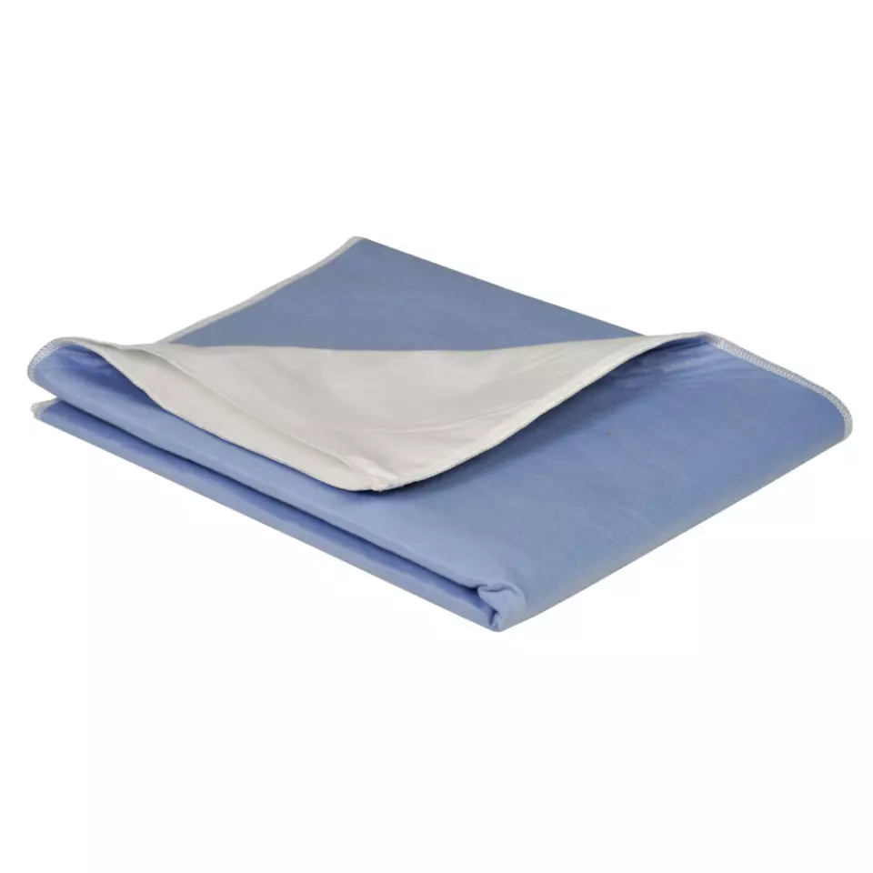 Abena 4173, ABRI-SOFT Washable Bed Pad 75x85 Blue With Tuck-in Flaps, image 1, gallery thumbnail