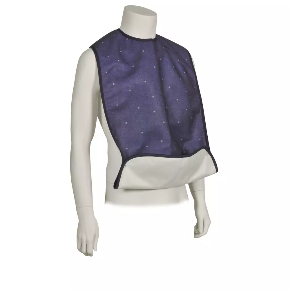 Abena 408500, Washable Bib 90x45 Adjustable With Pocket Snap Fasteners Blue, image 1