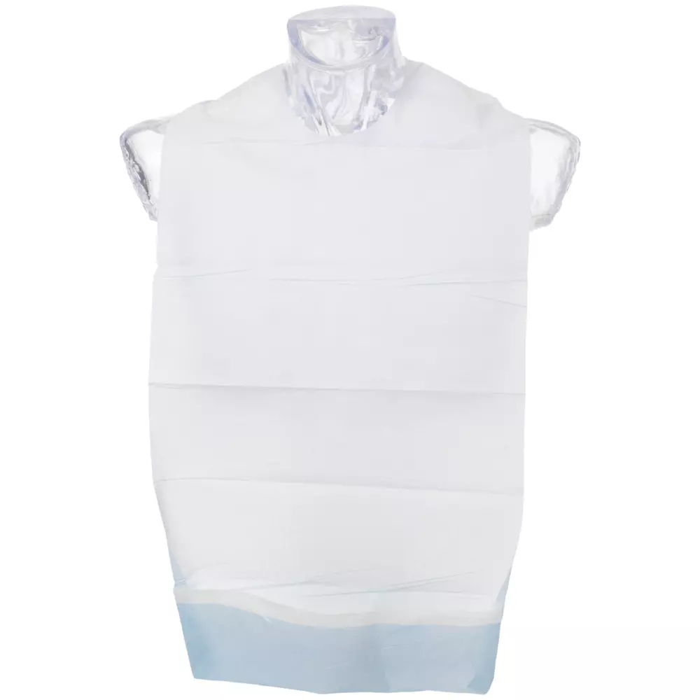 Abena 500024, Disposable Bib With Tape 37x70cm With Catch Pocket Blue, image 1