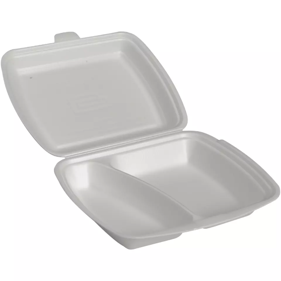 Abena 1010001453, GASTRO Take Away-låda 24x20x7cm 2-delad Vit XPS, image 1, gallery thumbnail
