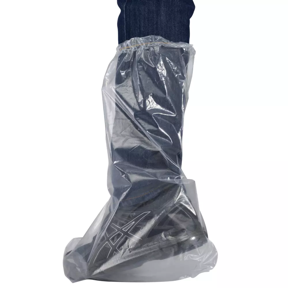 Abena 108250, Non-Slip Boot Cover 43cm Width 50cm Length 50my Clear LDPE, image 1