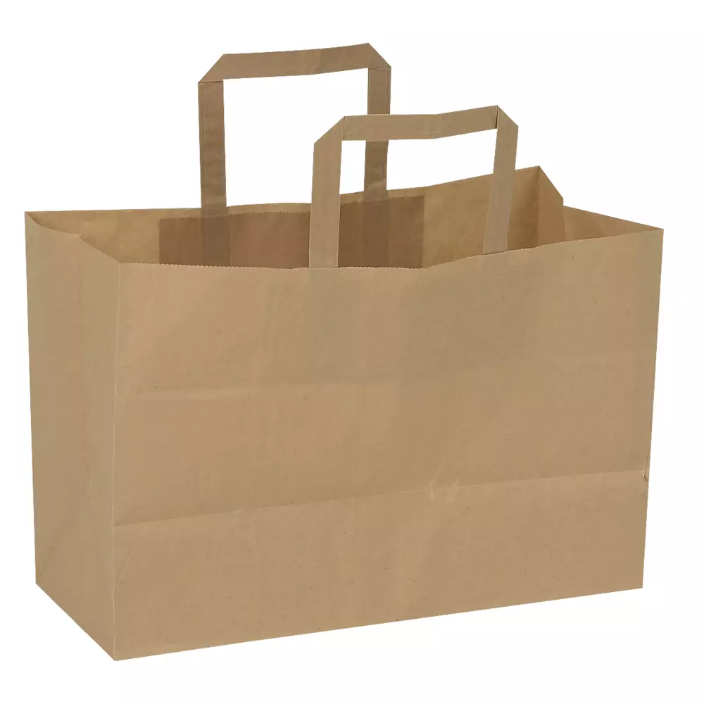 Abena 16334, Paper Bag With Handles Low 21L 32x22x26cm Brown, image 1
