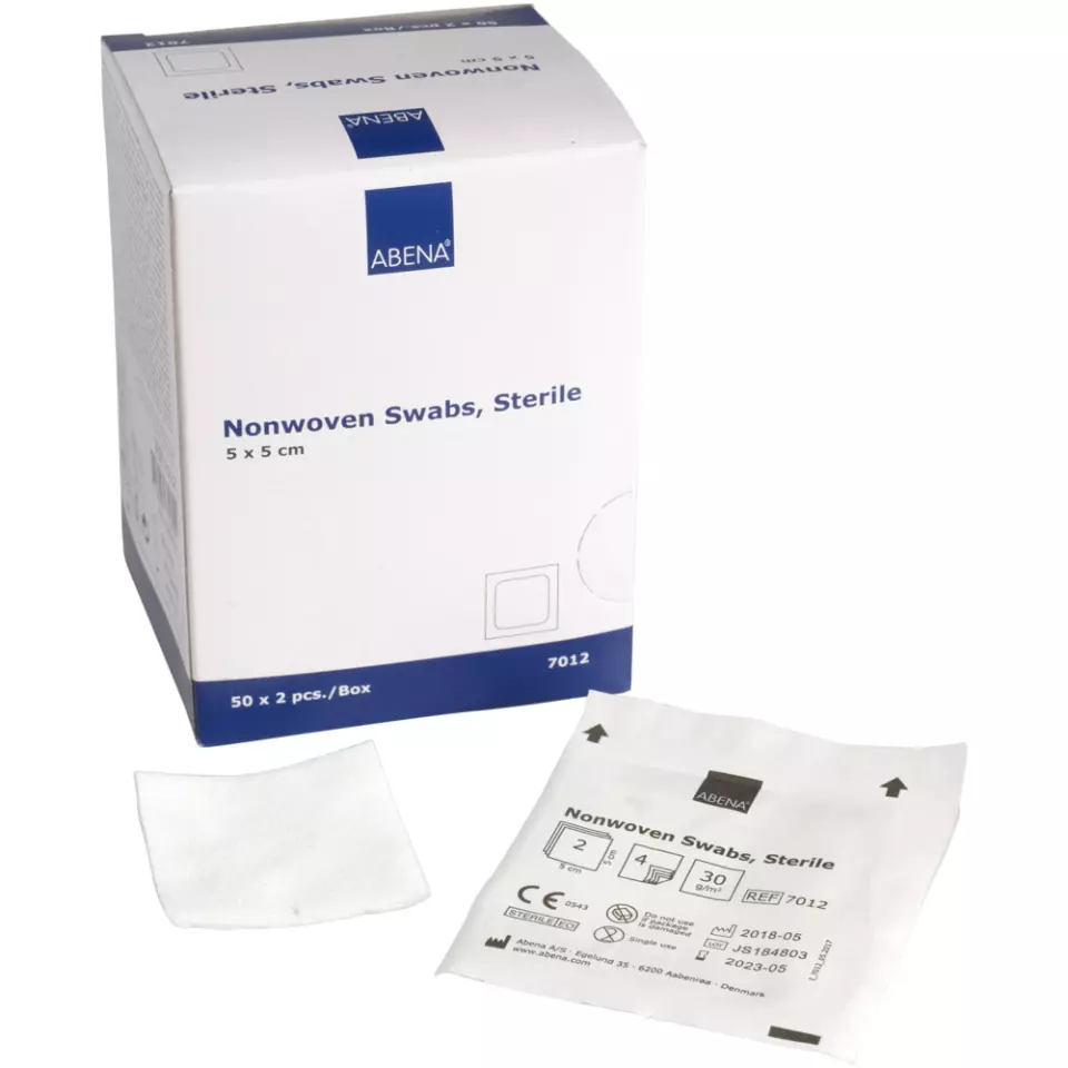 Abena 7012, Nonwoven Swab 5x5cm 2/Pack Sterile 4-Layer, image 1, gallery thumbnail