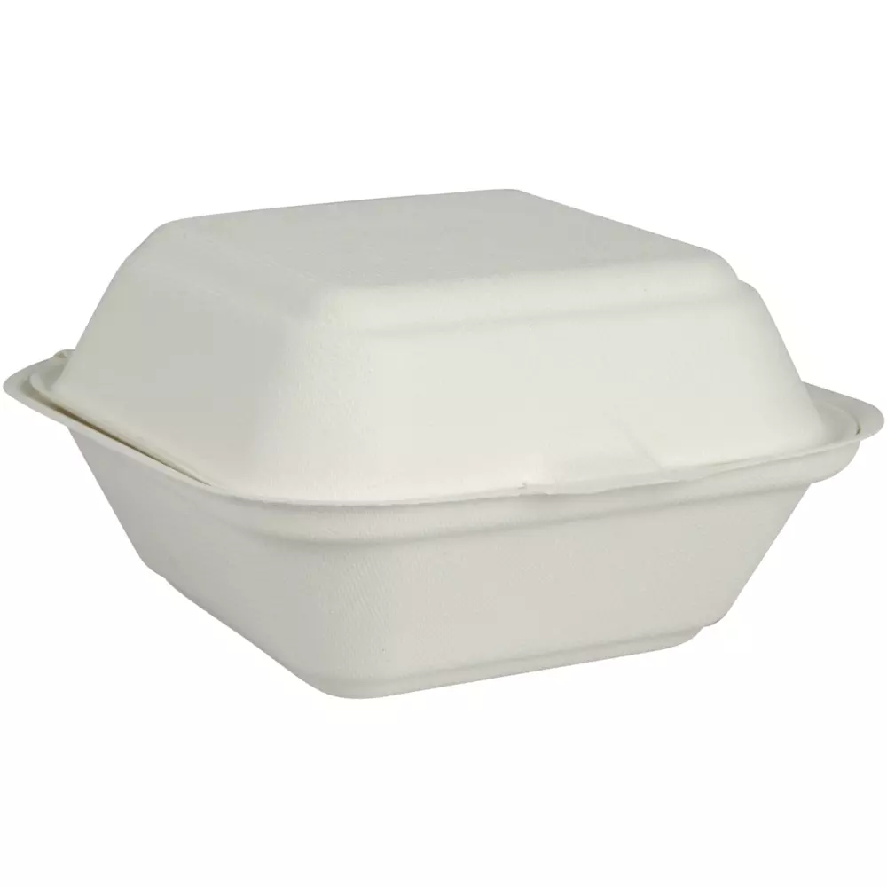 Abena 1010001175, GASTRO Bagassi Single-Compartment Takeaway Container 144x141x75.2mm White, image 1