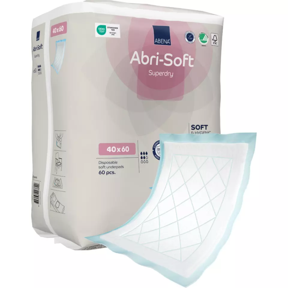 Abena 254115, ABRI-SOFT Superdry Disposable Bed Protector 40x60 Blue, image 1, gallery thumbnail