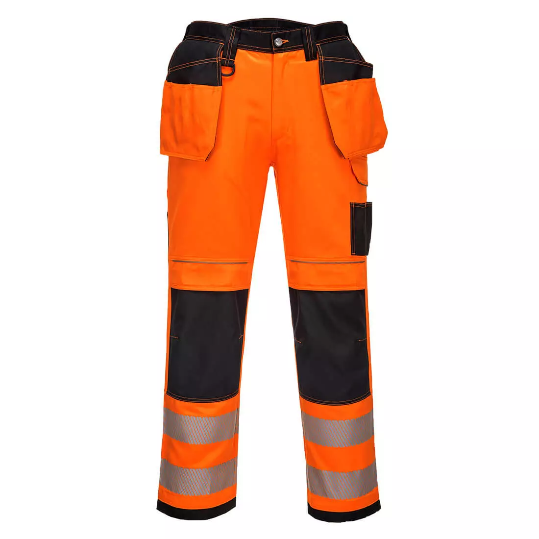 Portwest PW306OBR, PW3 Hi-Vis Stretch Holster Pocket Trousers, Orange/Black, image 1