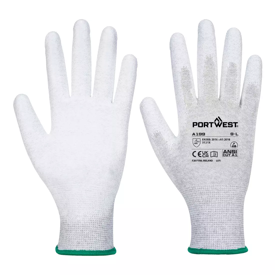 Portwest A199GRR, Antistatic PU Palm Glove, Grey