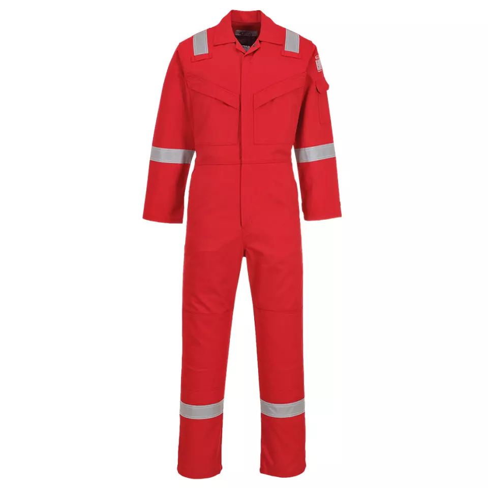 Portwest FR50RER, Bizflame Work Anti-Static FR Coverall 350g, Red, image 1, gallery thumbnail