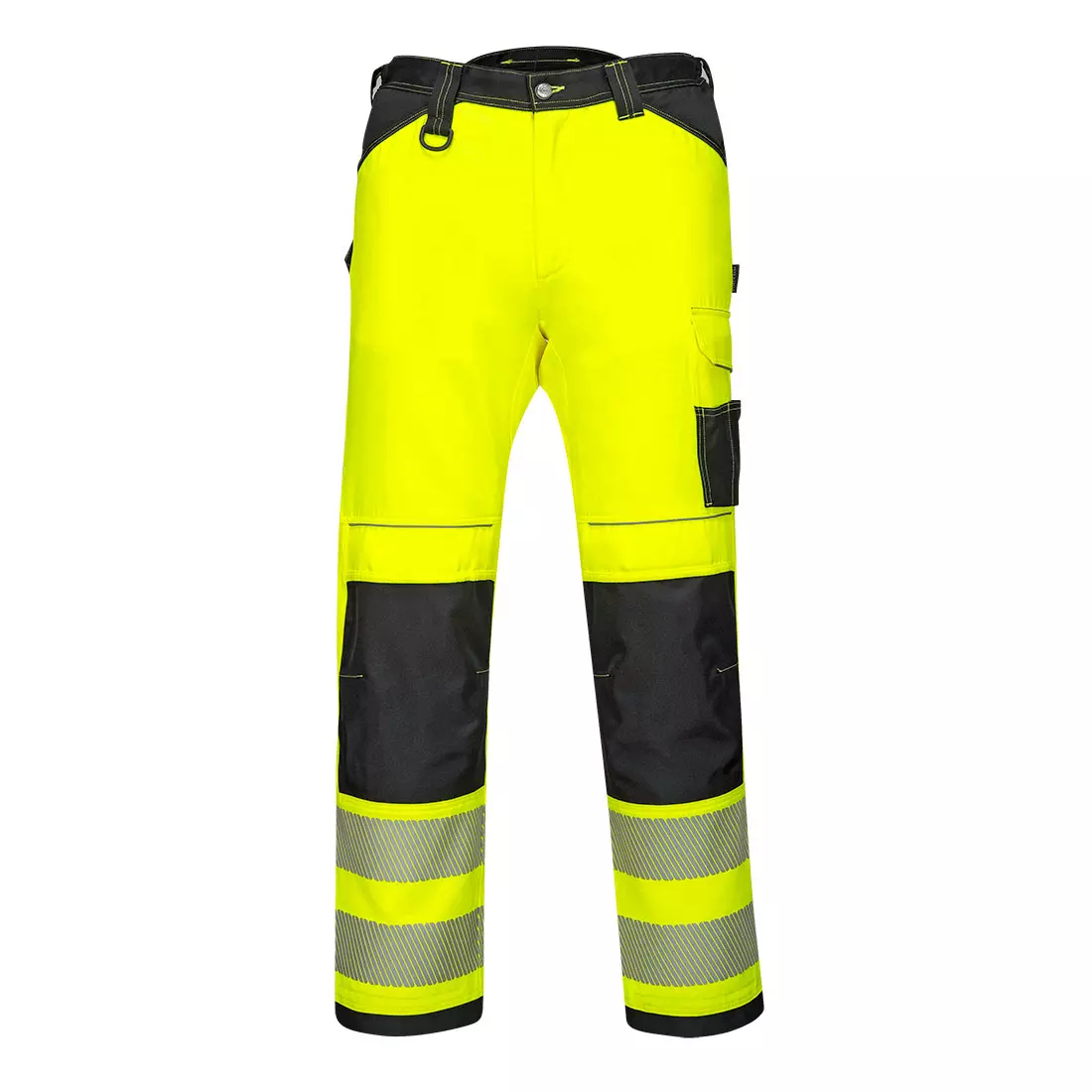 Portwest PW340YBS, PW3 Hi-Vis Work Trousers, Yellow/Black Short, image 1