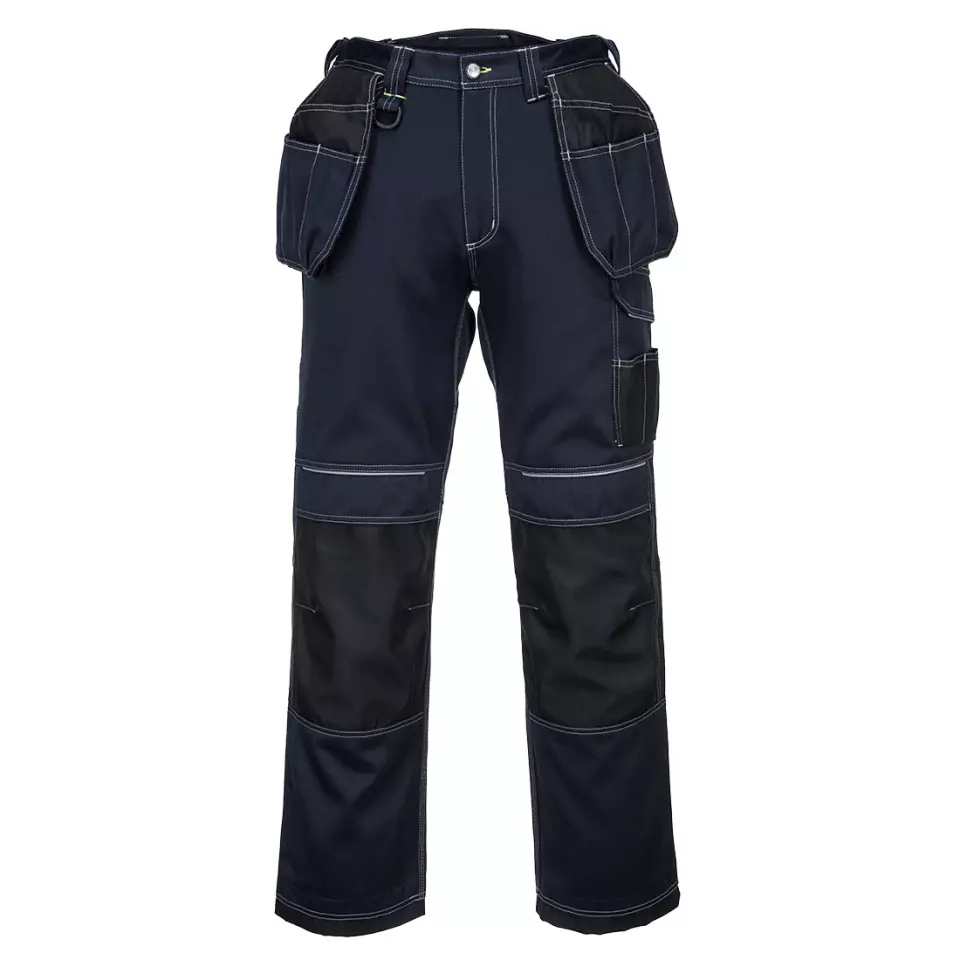 Portwest T602NBS, PW3 Holster Work Trousers, Navy/Black Short, image 1, gallery thumbnail