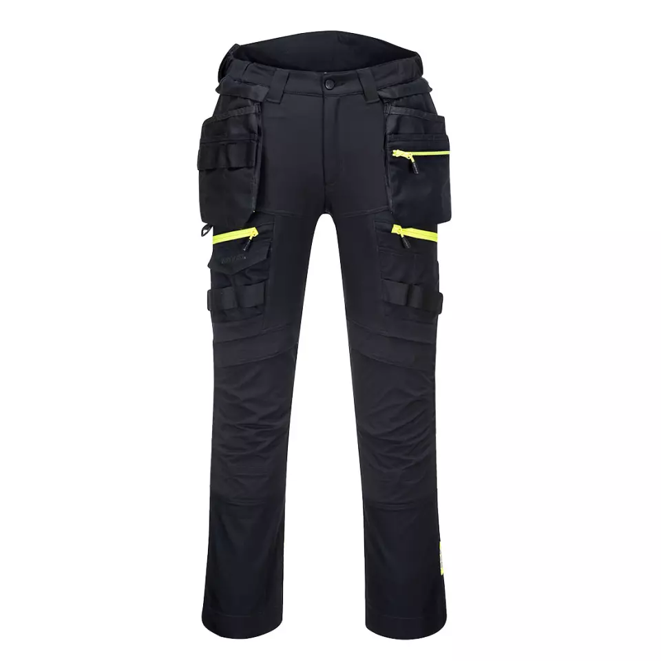 Portwest DX440BKR, DX4 Detachable Holster Pocket Trousers, Black, image 1, gallery thumbnail