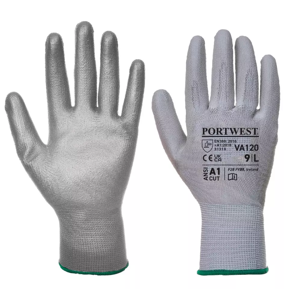 Portwest VA120G7R, Vending PU Palm Glove, Grey, image 1, gallery thumbnail