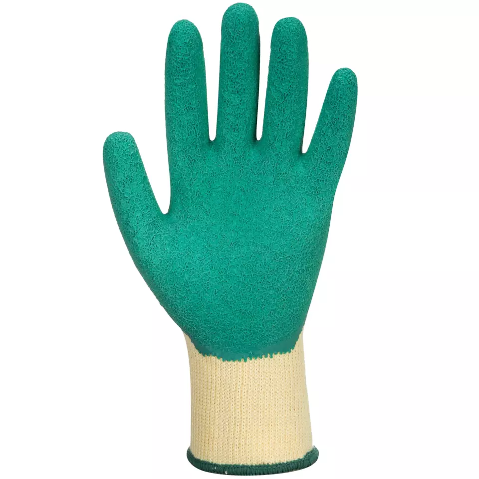 Portwest A100GNR, Grip Glove - Latex, Green, image 2, gallery thumbnail