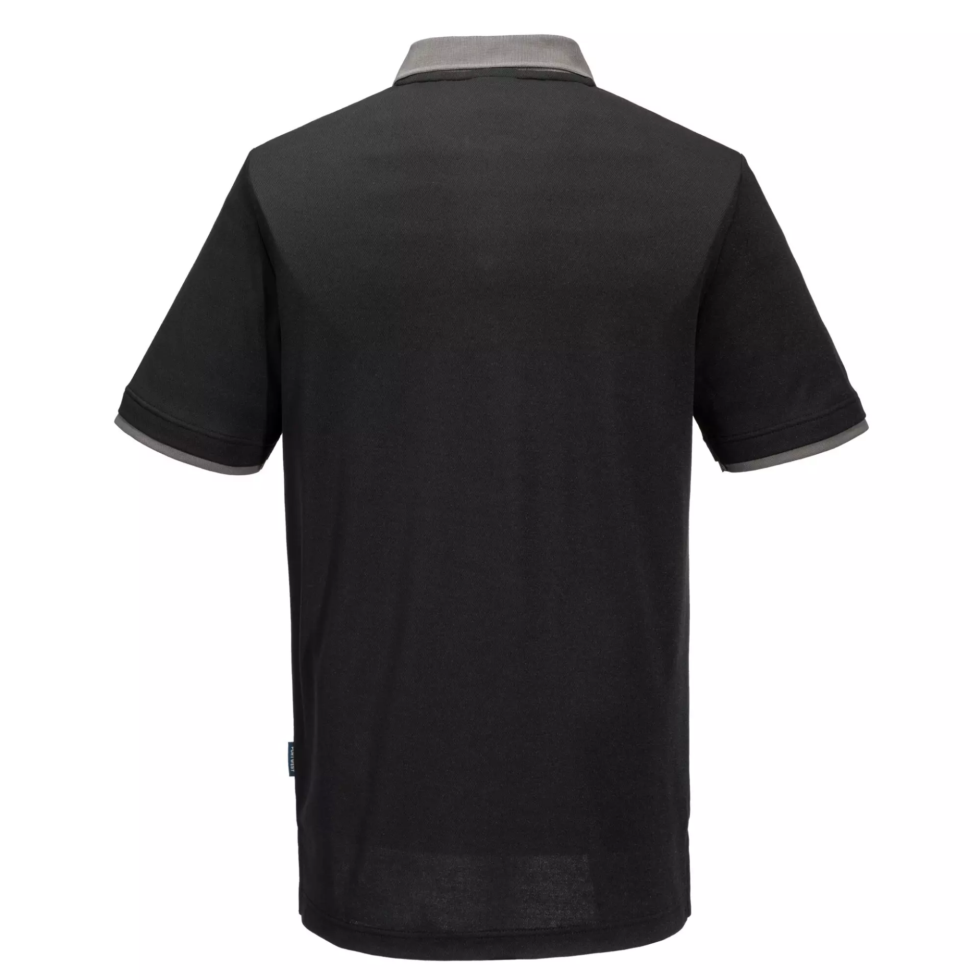 Portwest PW210BZR, PW2 Cotton Comfort Polo Shirt S/S, Black/Zoom Grey, image 2