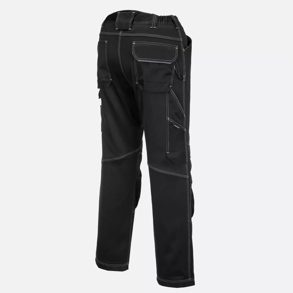 Portwest T601BKS, PW3 Work Trousers, Black Short, image 4, gallery thumbnail