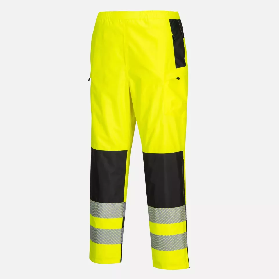 Portwest PW386YBR, PW3 Hi-Vis Women's Rain Trousers, Yellow/Black, image 3, gallery thumbnail