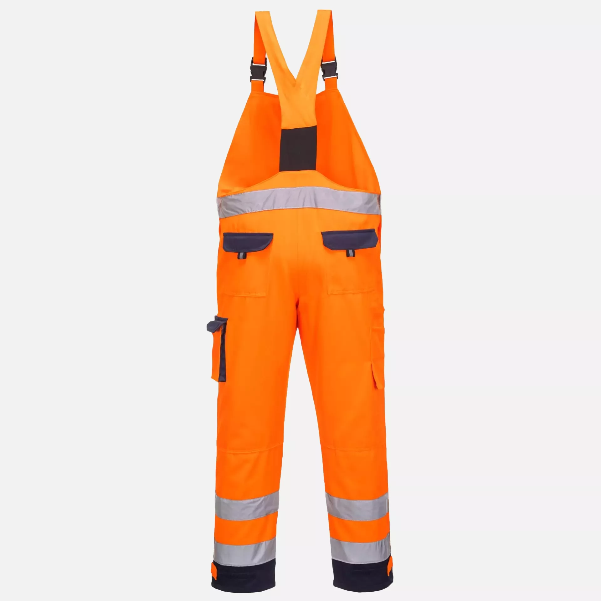 Portwest TX52ONR, Dijon Hi-Vis Contrast Work Bib and Brace, Orange/Navy, image 2