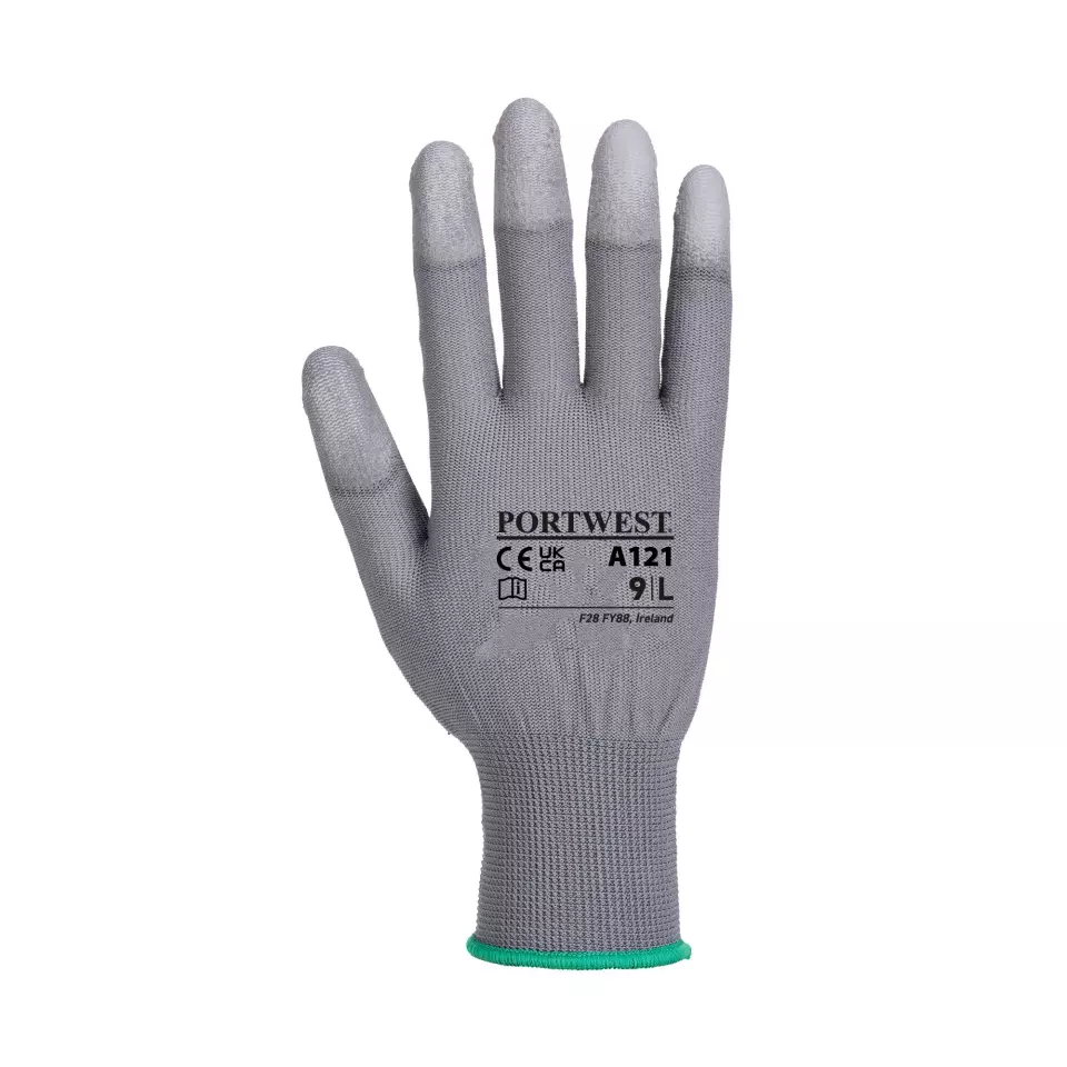 Portwest A121GRR, PU Fingertip Glove, Grey, image 2, gallery thumbnail