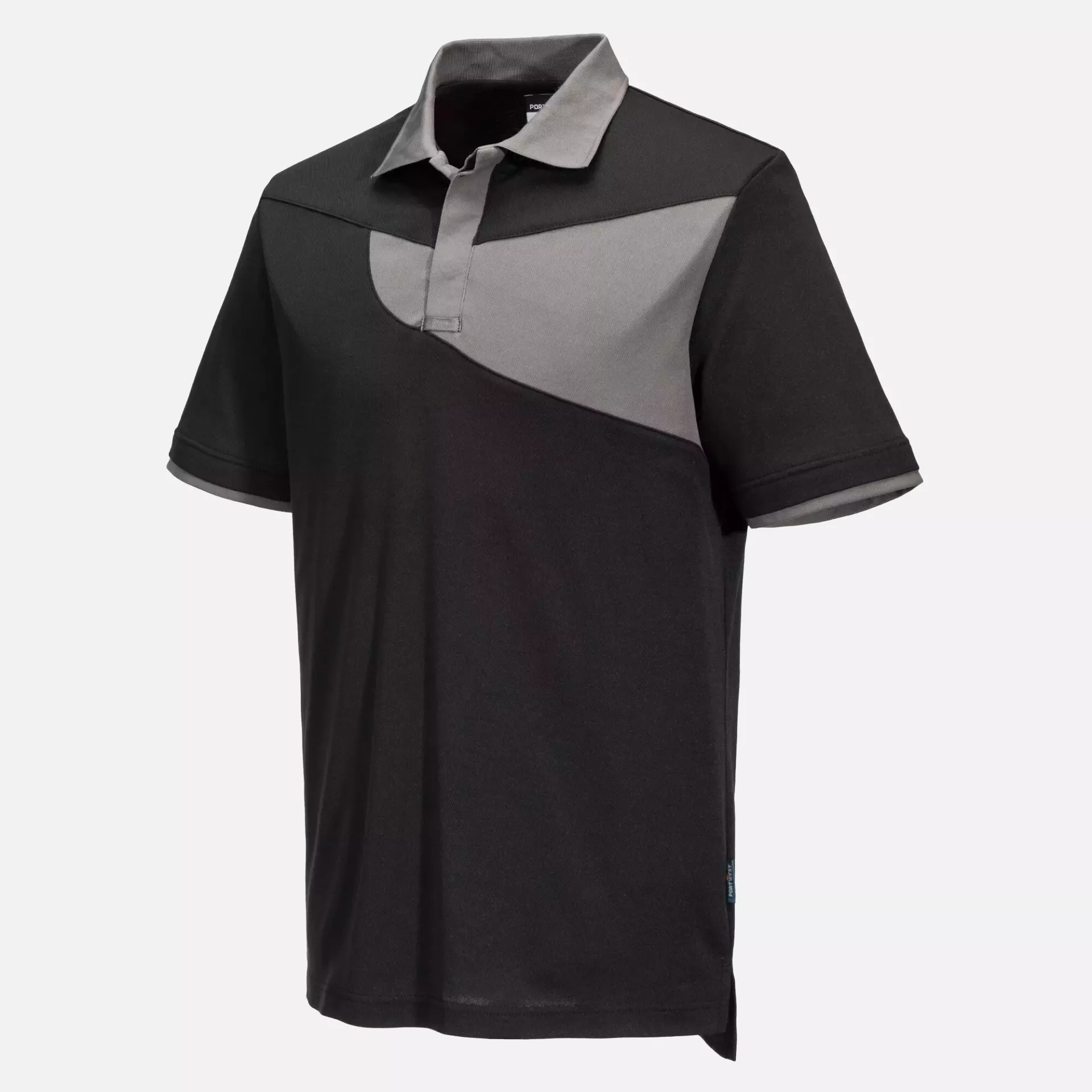 Portwest PW210BZR, PW2 Cotton Comfort Poloshirt Kurzarm, Schwarz/Zoom Grau, image 4