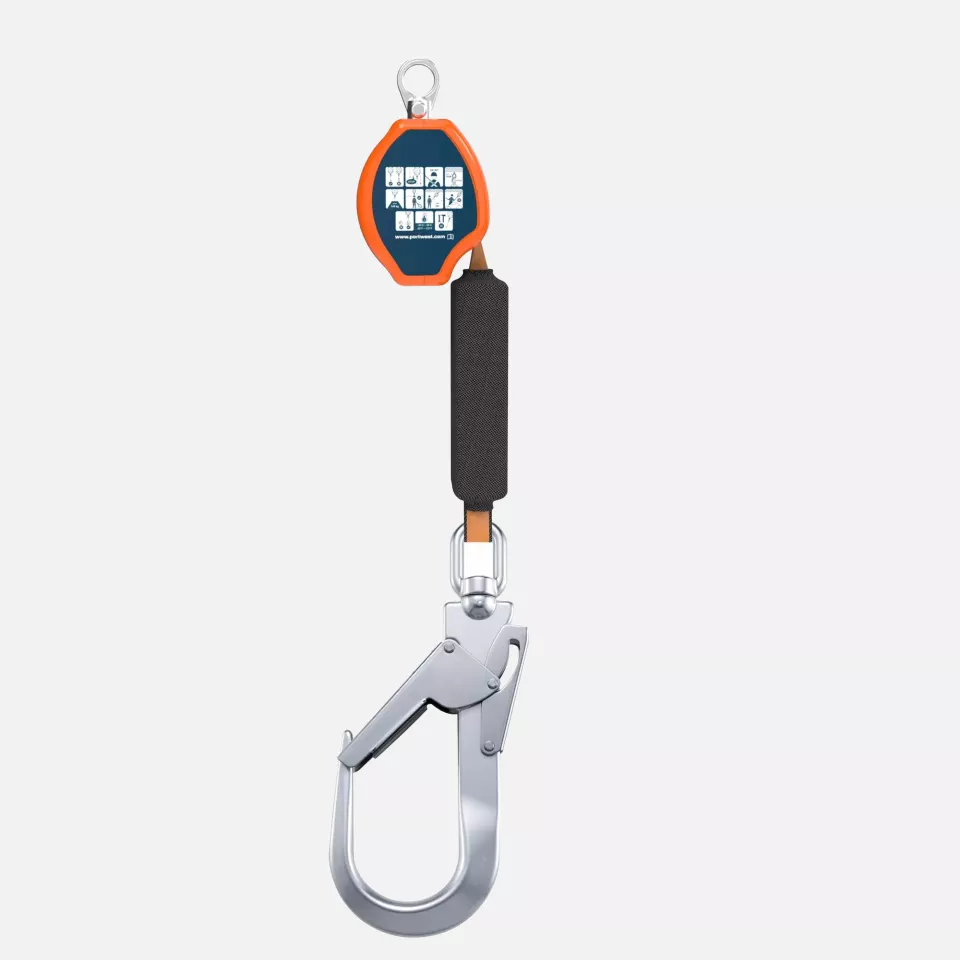 Portwest FP80O8R, 2m Self Retract Lifeline 140kg, Orange/Black, image 2, gallery thumbnail