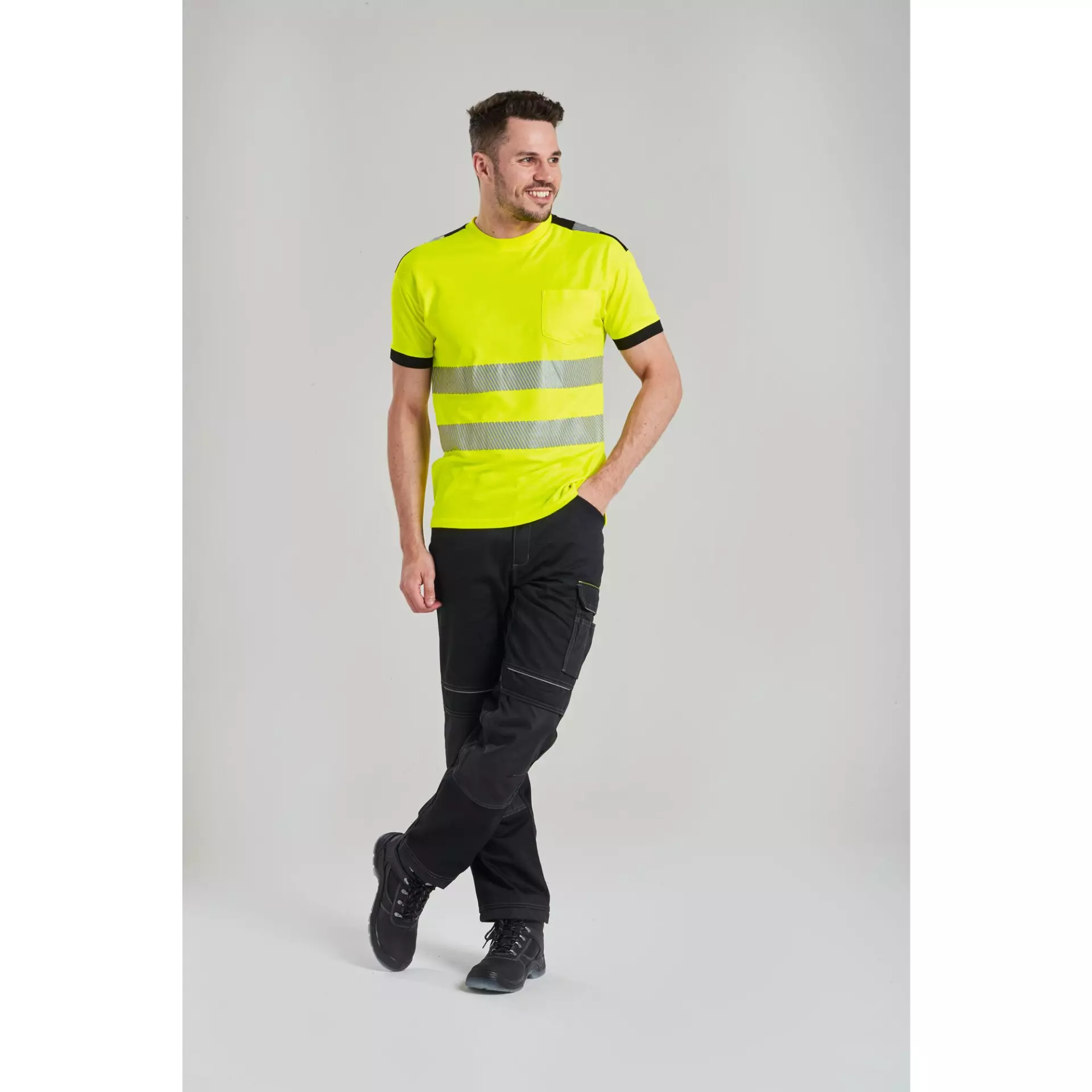 Portwest T181YBR, PW3 Hi-Vis Cotton Comfort T-Shirt S/S, Yellow/Black, image 7