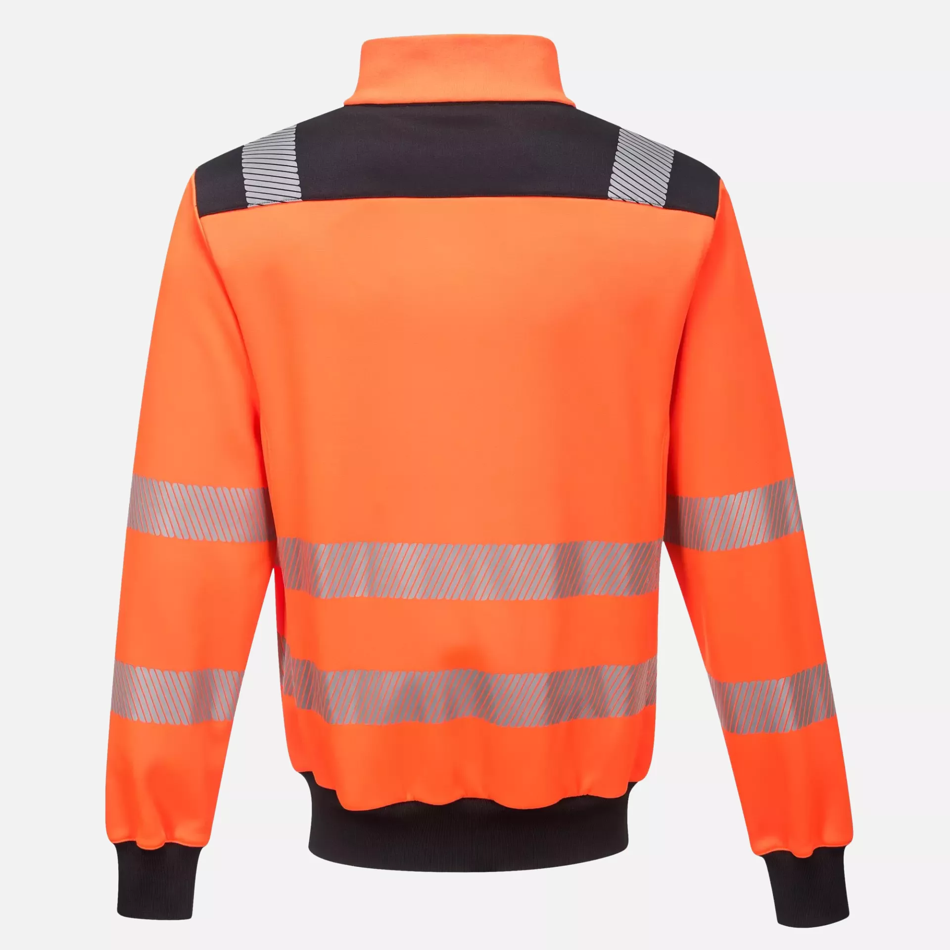 Portwest PW370OBR, PW3 Hi-Vis Zip Sweatshirt, Orange/Black, image 2