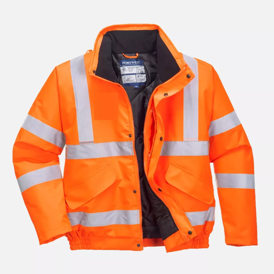 Portwest RT32ORR, Hi-Vis Winter Bomber Jacket, Orange, image 1, gallery thumbnail