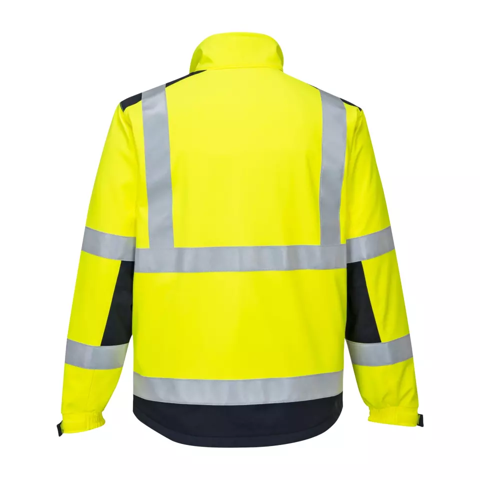 Portwest MV72YNR, Modaflame Multi Norm Arc Softshell Jacket, Yellow/Navy, image 2, gallery thumbnail