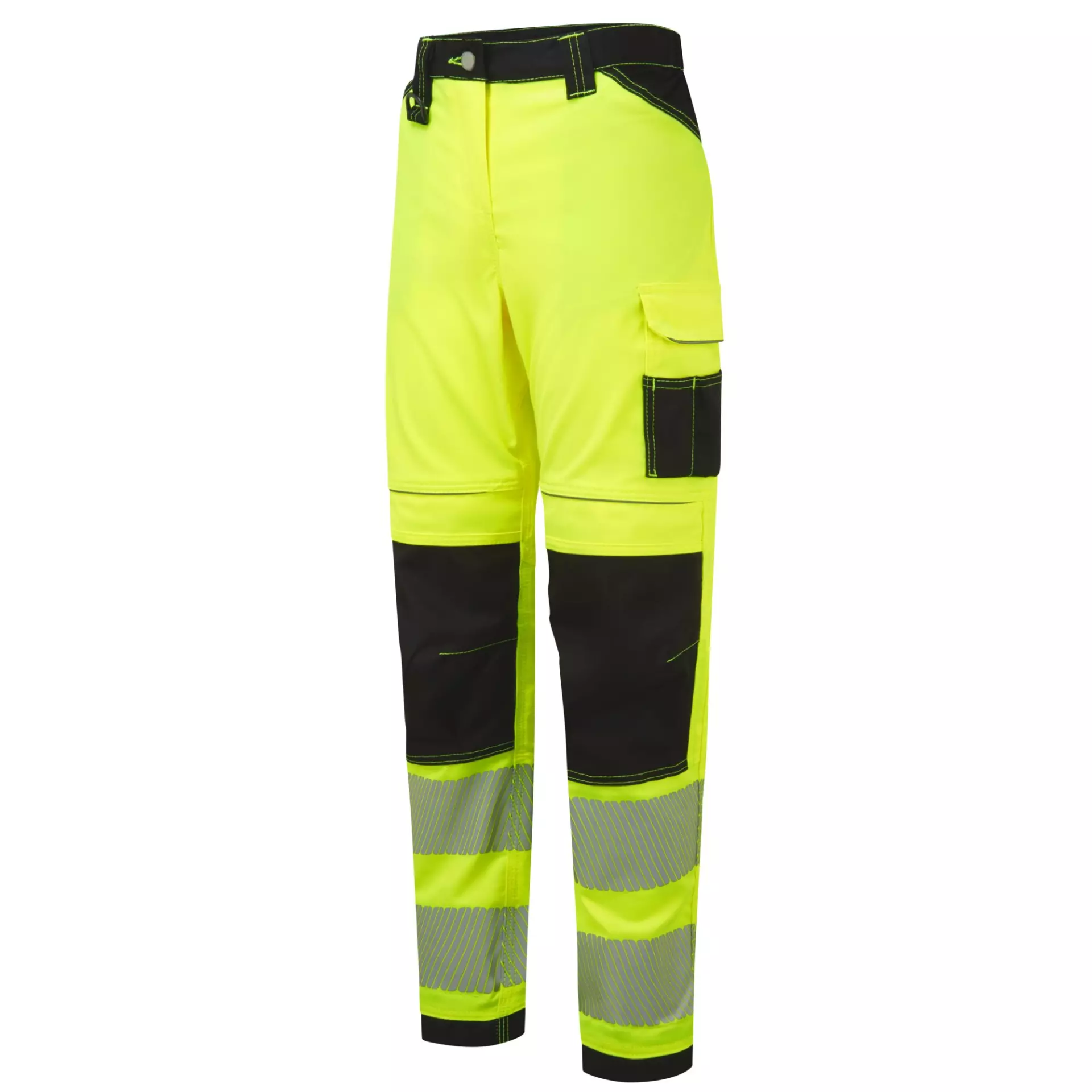 Portwest PW385YBR, PW3 Hi-Vis Women's Stretch Work Trousers, Yellow/Black, image 3