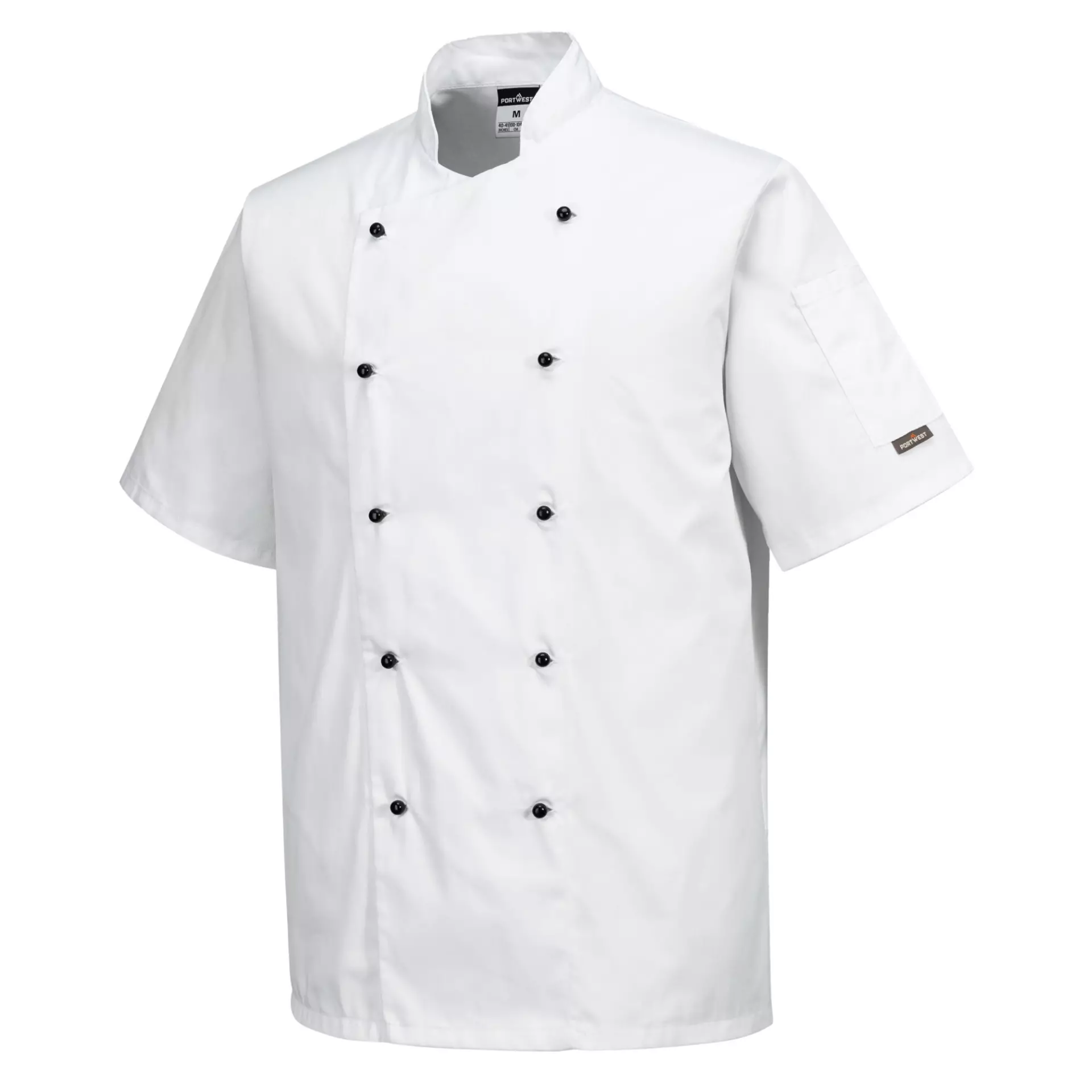 Portwest C734WHR, Kochjacke Kent Kurzarm, Weiß