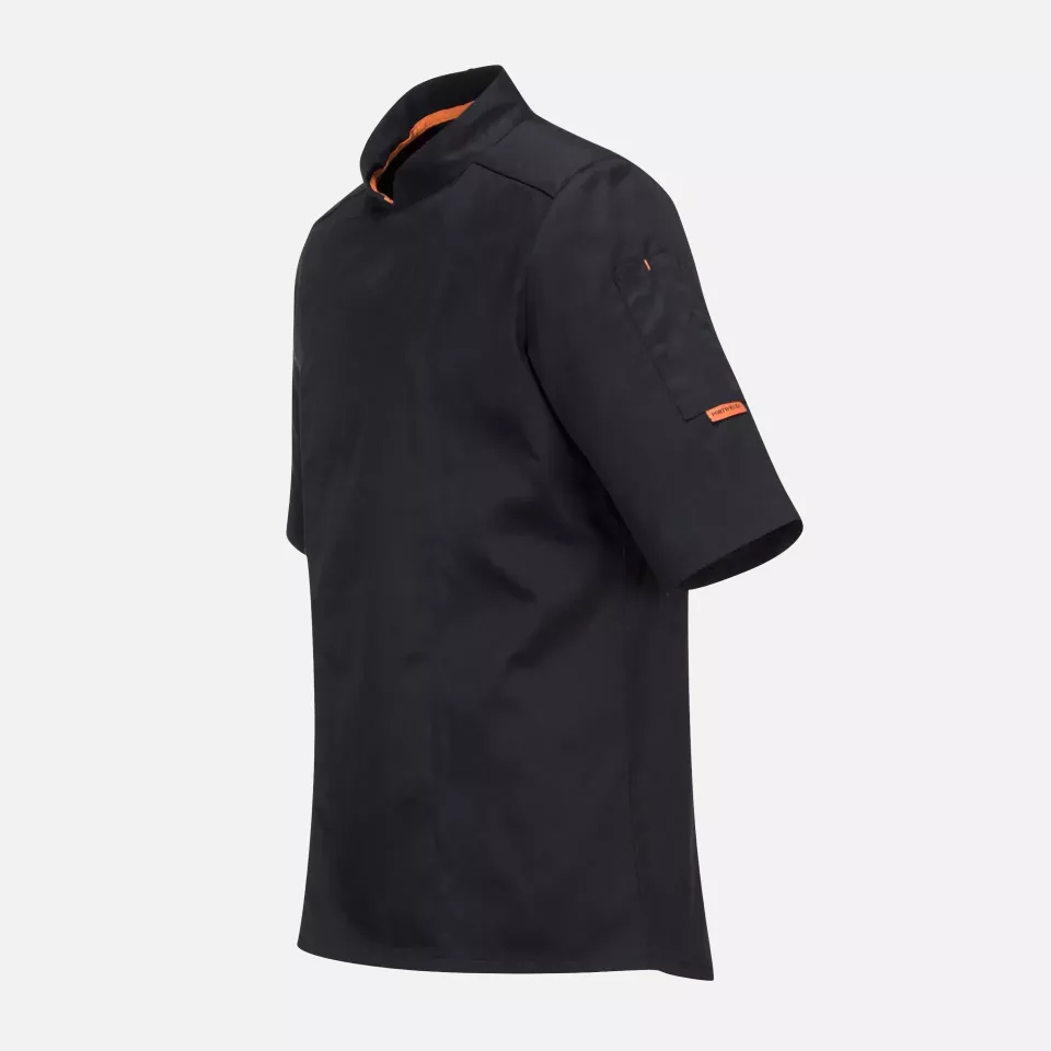 Portwest C746BKR, MeshAir Pro Stretch Kochjacke Kurzarm, Schwarz, image 2, gallery thumbnail