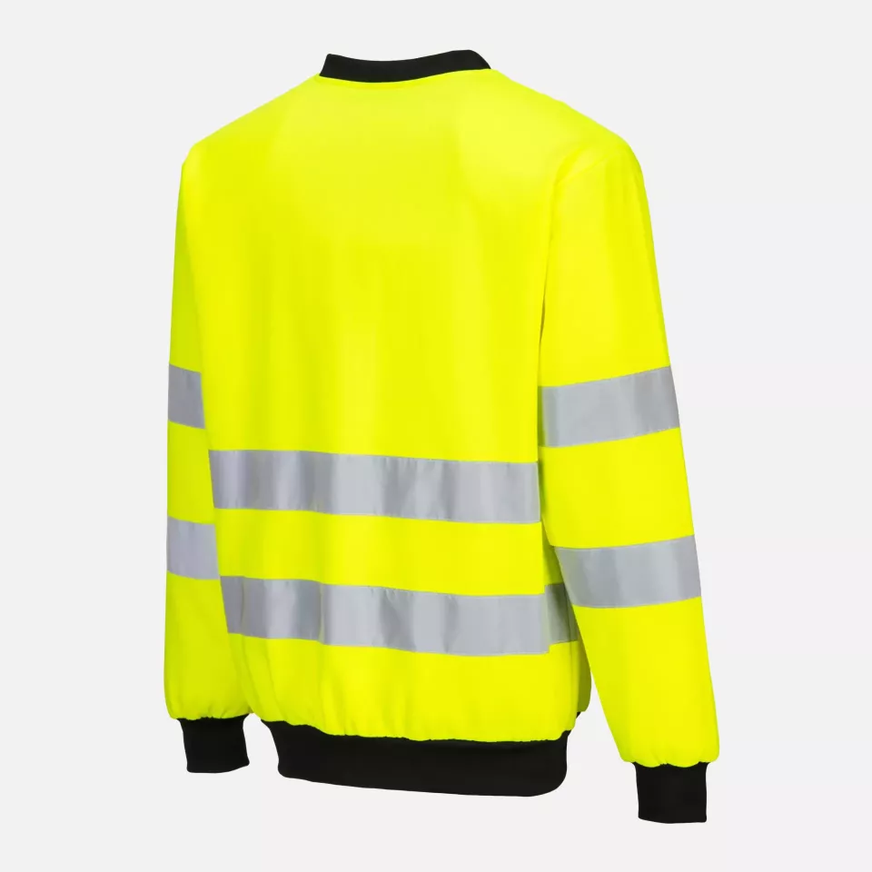 Portwest PW277YBR, PW2 Hi-Vis Sweatshirt, Yellow/Black, image 3, gallery thumbnail