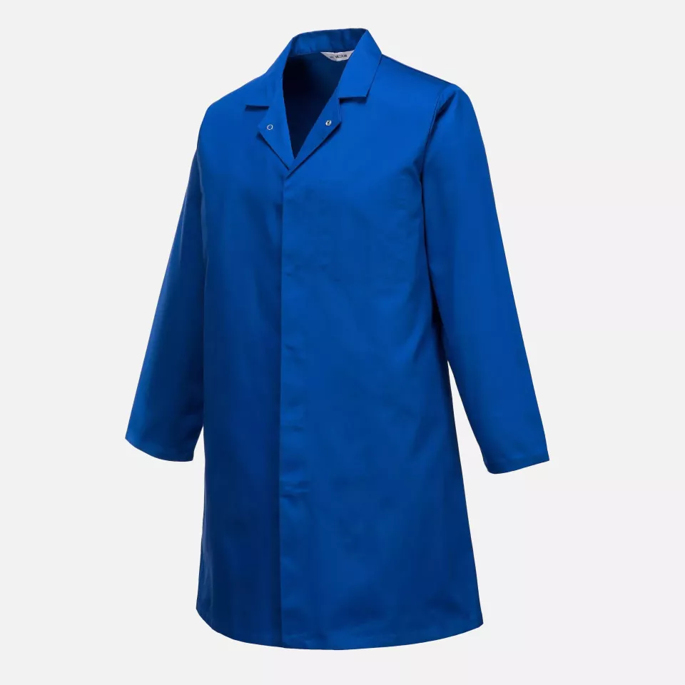 Portwest 2202RBR, Food Industry Men's 1 Pocket Coat, Royal Blue, image 2, gallery thumbnail