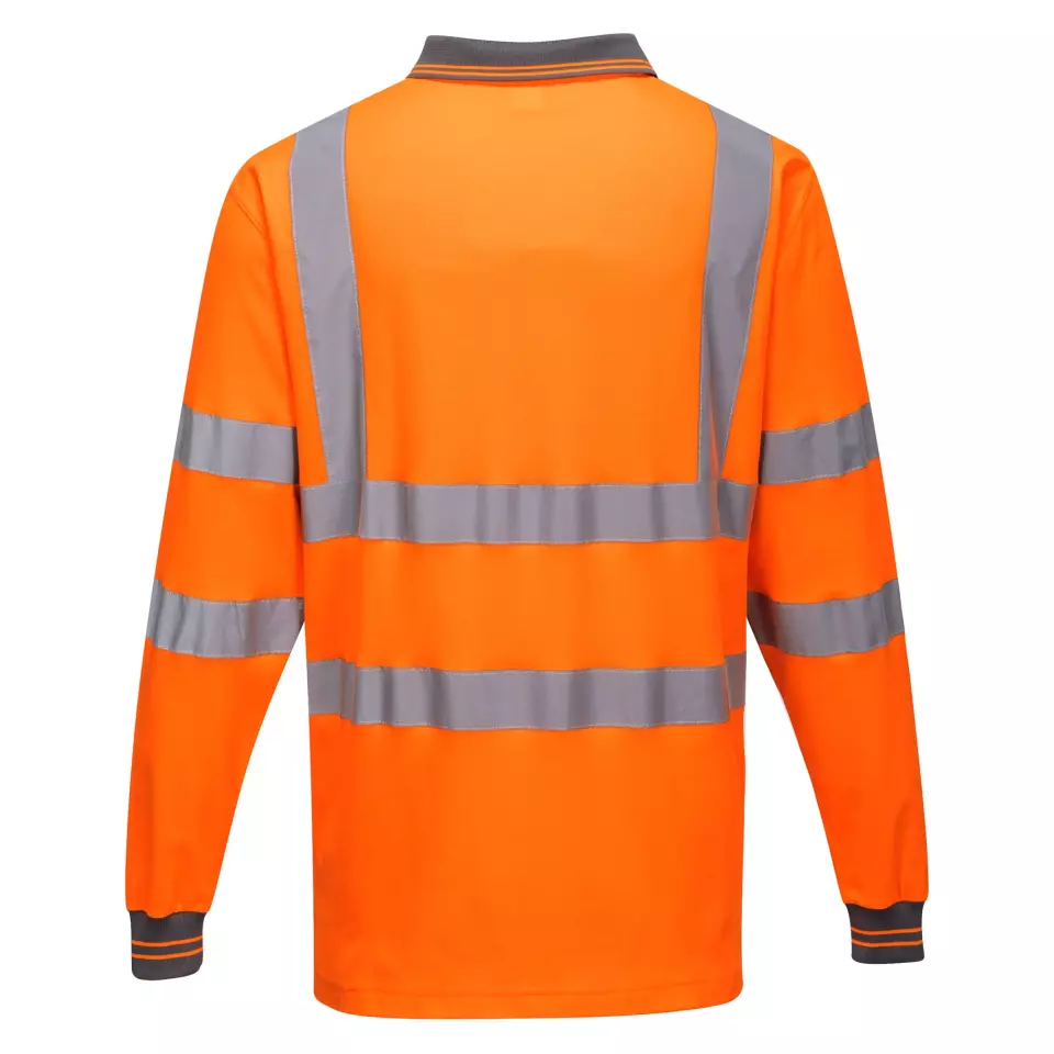 Portwest S271ORR, Hi-Vis Cotton Comfort Polo Shirt L/S, Orange, image 1, gallery thumbnail