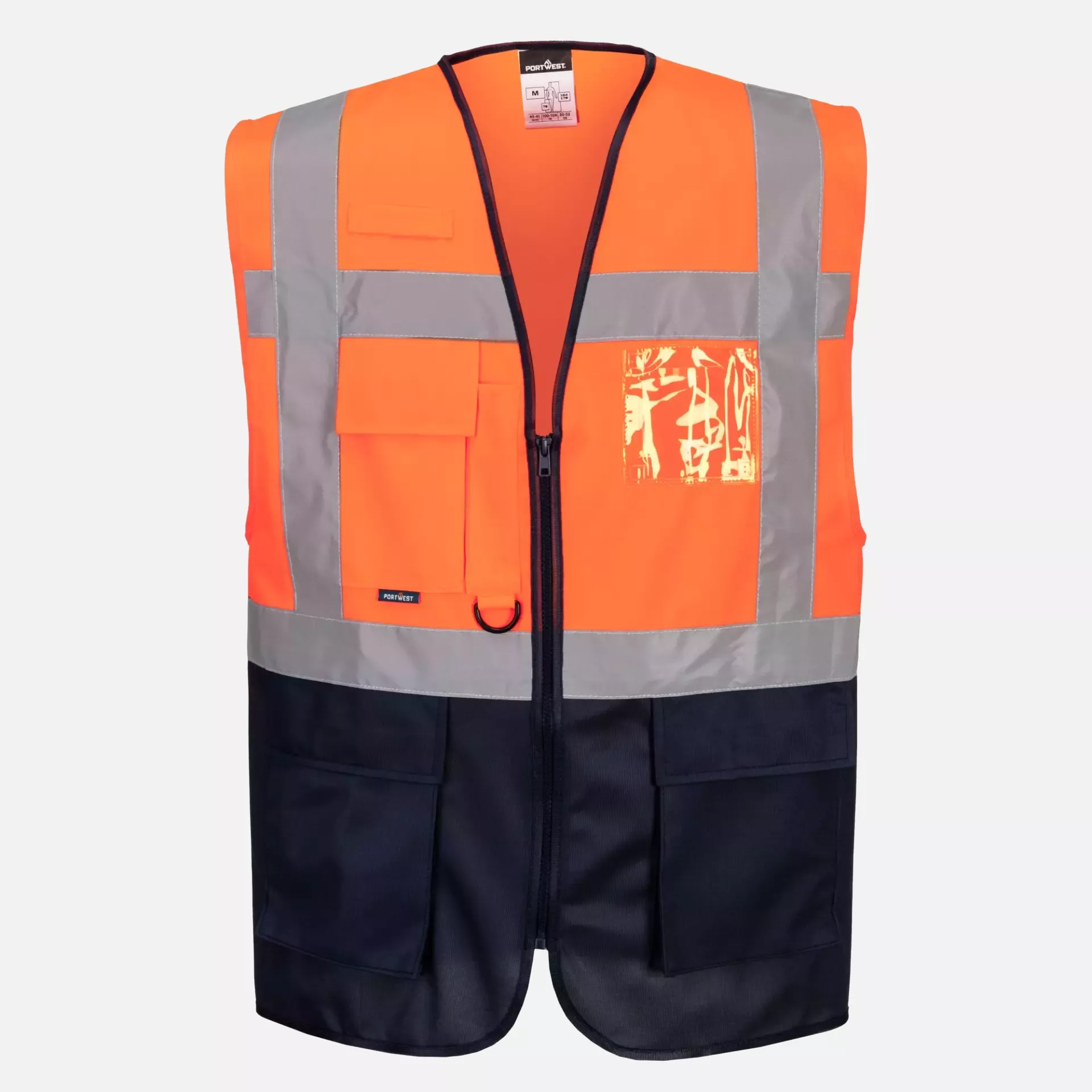 Portwest C476ONR, Warsaw Warnschutz Kontrast Executive Weste, Orange/Marine, image 3